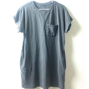 Charcoal Short Sleeve Dress with Pockets